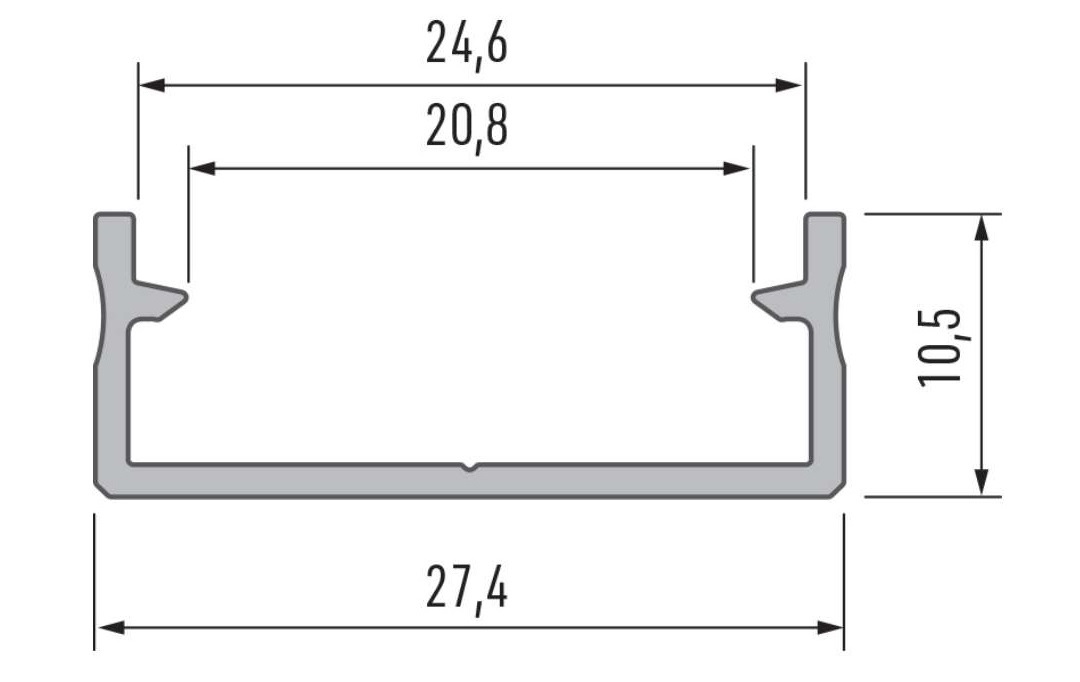 Profil LED Dual - wymiary