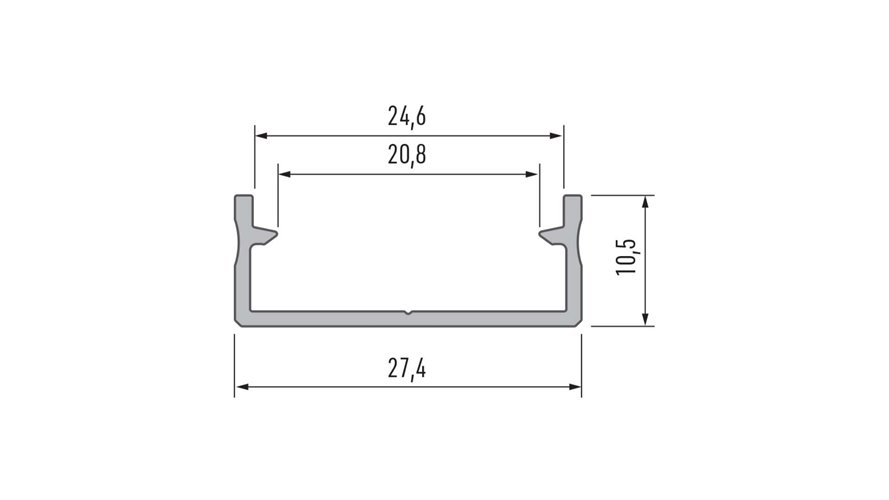 Profil LED natynkowy Dual czarny - 2m