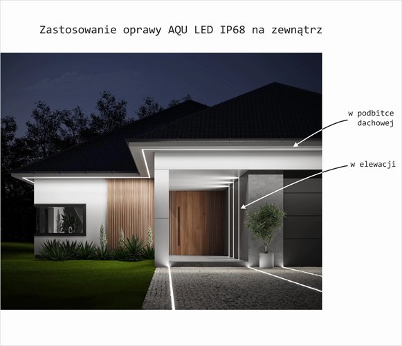 Oprawa liniowa LED IP68 AQU srebrna 4500K 2,5m