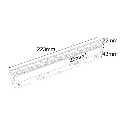 Lampa magnetyczna Point Osram 5Y 12W 22cm 3000K