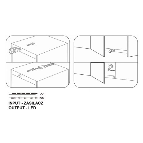 Włącznik drzwiowy do szaf chrom 12V/24V 60W/100W