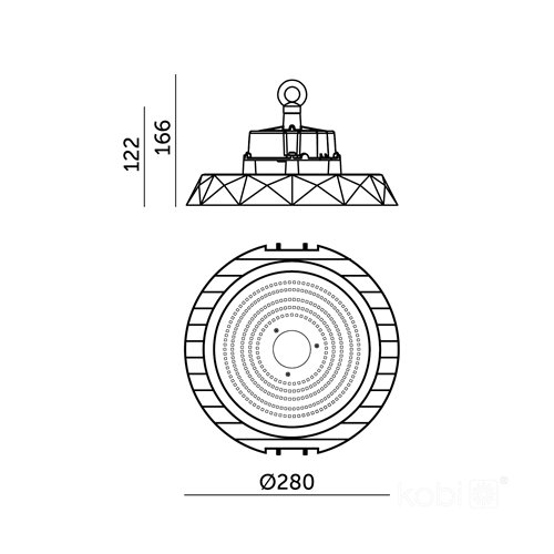 High Bay LED Anica 100W 120st 18000lm 1-10V 4000K