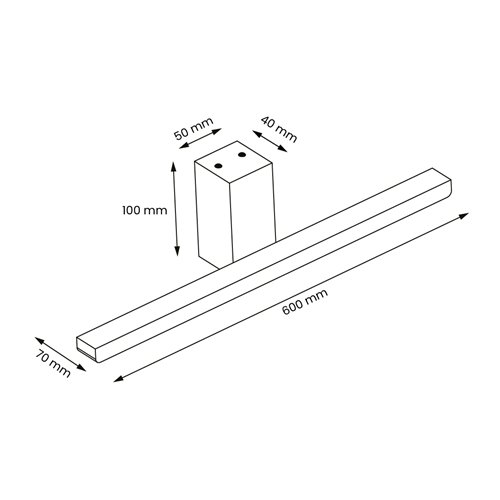 Kinkiet LED nad lustro Artemis chrom 60cm 13,8W 4000K