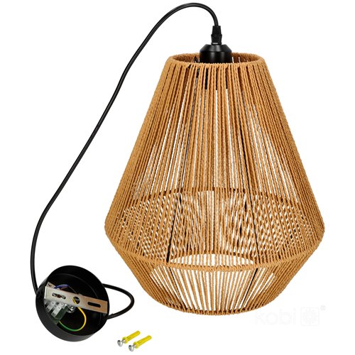 Lampa wisząca Boho Sibu 1xE27 ze sznurka jutowego