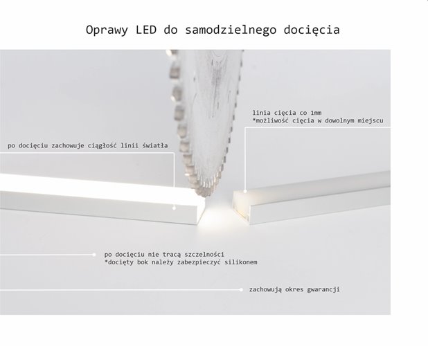 Oprawa liniowa LED IP68 AQU srebrna 3000K 2,5m