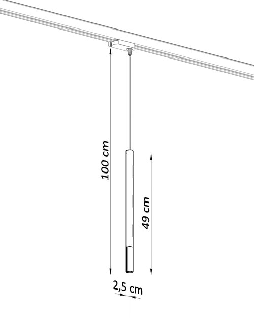 Lampa szynowa wisząca MOZAICA czarna-złota G9 4,5W 3000K