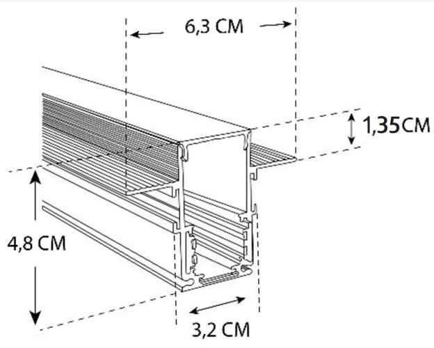 Szyna magnetyczna 3-fazowa gips-karton 12,5mm - 300cm