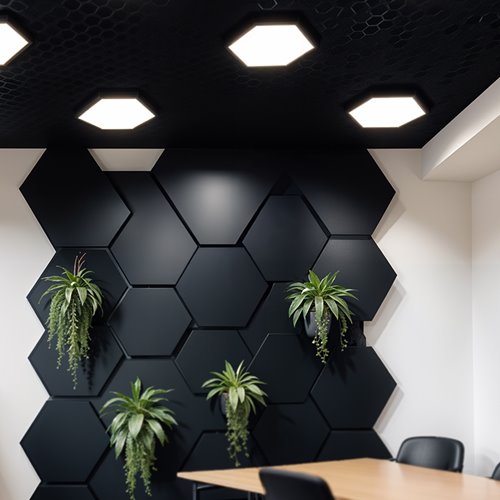 Panel LED Hexagon 40W 3600lm 55cm czarny 4000K