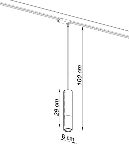 Lampa szynowa wisząca LOOPEZ czarna-chrom GU10