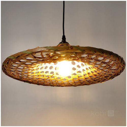 Lampa wisząca Boho Braga 1xE27 ze splecionego bambusa