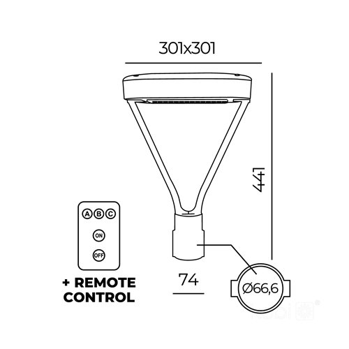 Lampa parkowa hybrydowa Fusion 14W 4000K 2000lm