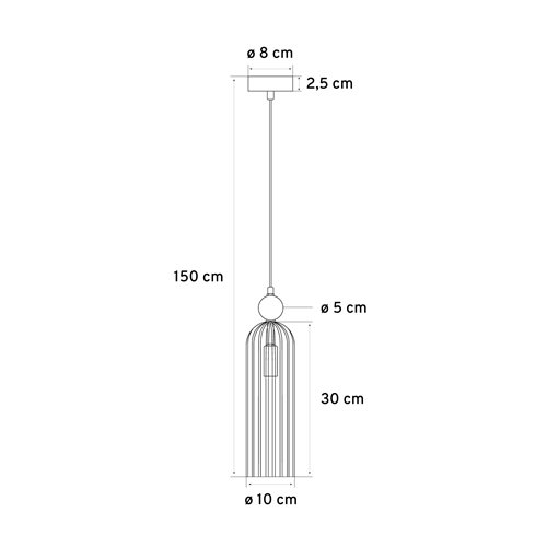 Lampa wisząca szklana Regina 1xE14 złota