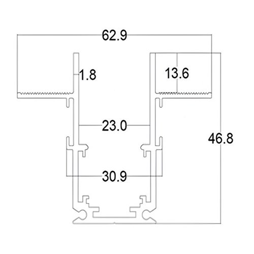 Szyna magnetyczna F-LINE gips-karton 12,5mm czarna - 2 metry