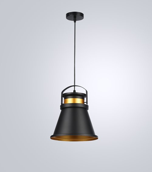 Lampa wisząca 1xE27 Tiamo z czarnym kloszem