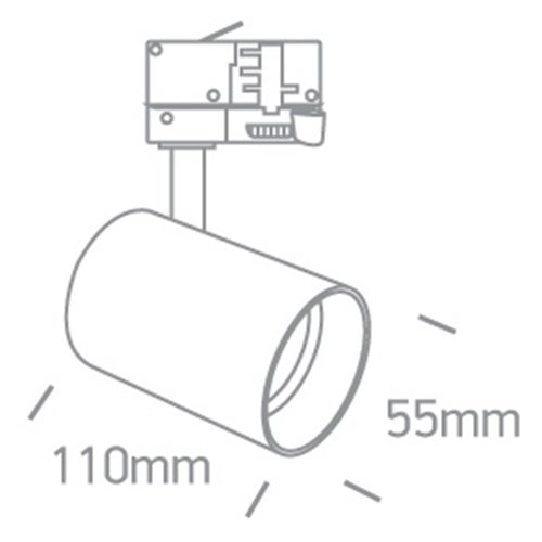 Reflektor szynowy LED ISA 12W CRI90 3000K biały