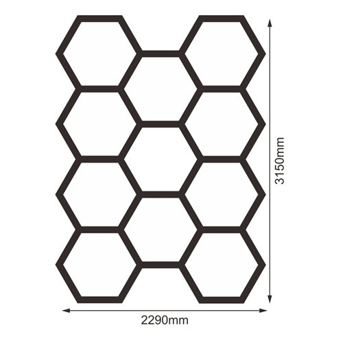 Lampa LED Hexagon 11xHEX 368W 6500K