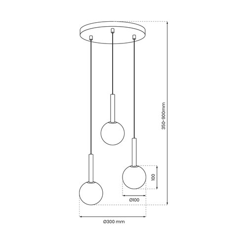 Lampa wisząca mleczne kule Play 3xG9