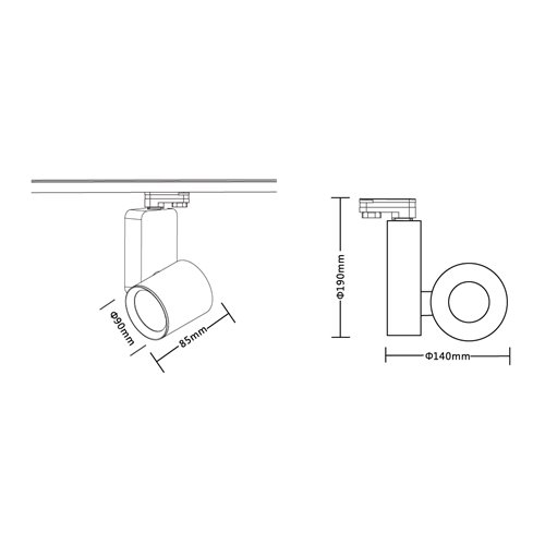 Reflektor szynowy LED 3-fazowy 25W 2700K-4000K czarny