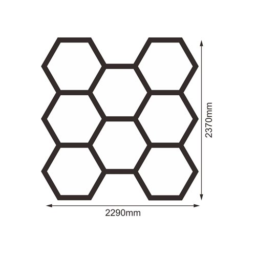 Lampa LED Hexagon 8xHEX 280W 6500K