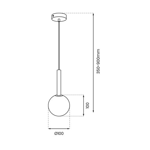 Lampa wisząca mleczna kula Play 1xG9 złota