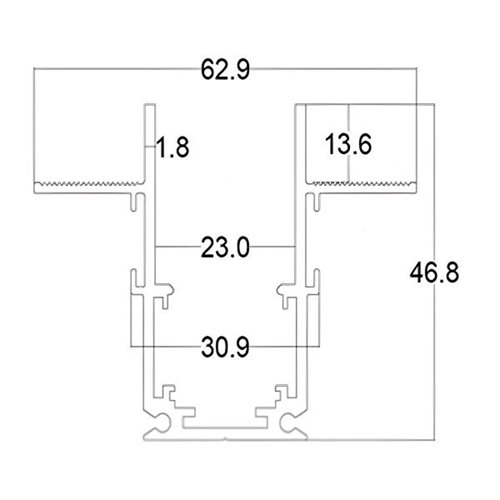 Szyna magnetyczna F-LINE gips-karton 12,5mm biała - 2 metry