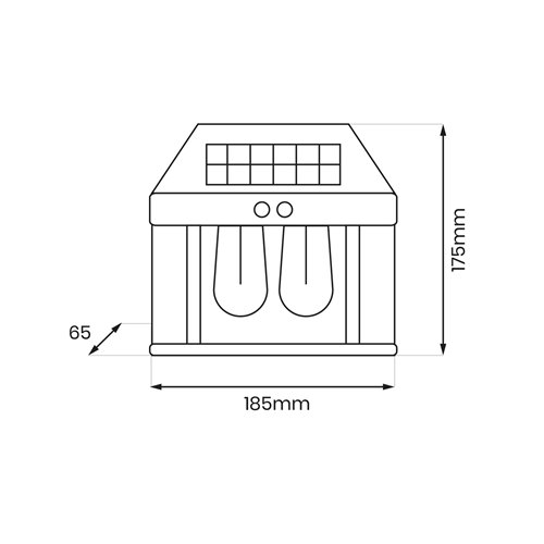 Lampa elewacyjna solarna Filo Podwójna 3000K