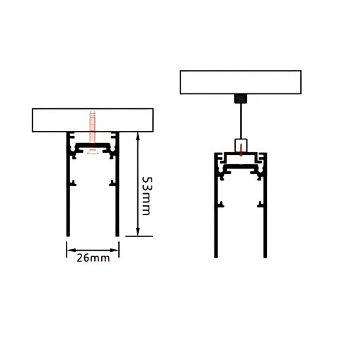 Szyna magnetyczna F-LINE natynkowa biała - 3 metry