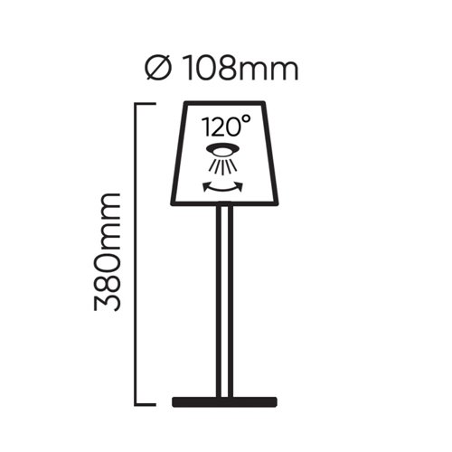 Lampa stołowa LED 3,5W 400lm 3000K żółta 2x2000mAh