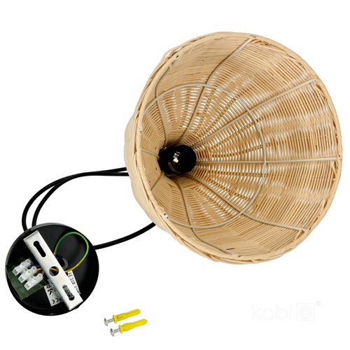 Lampa wisząca Boho Rennes 1xE27 ze splecionego rattanu