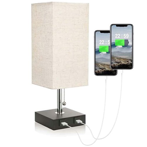 Lampka biurkowa Monte 1xE27 z gniazdami USB