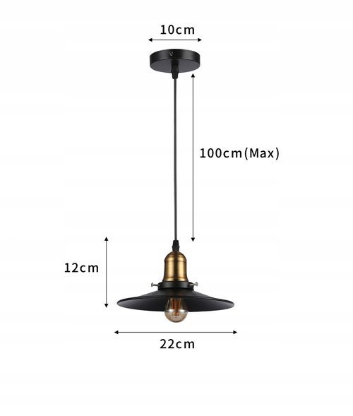 Lampa wisząca 1xE27 Rozi z czarnym kloszem