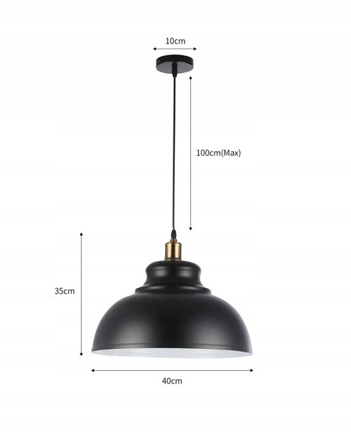 Lampa wisząca 1xE27 Ground z czarnym kloszem