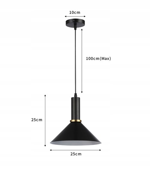 Lampa wisząca 1xE27 Endero z czarnym kloszem