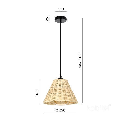 Lampa wisząca Boho Ronda 1xE27 ze splecionego rattanu