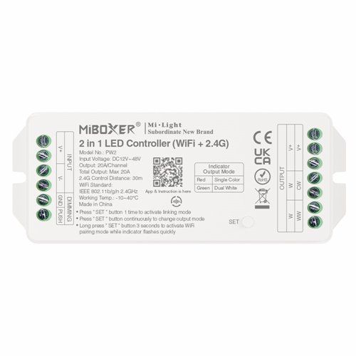 Mi-Light PW2 sterownik LED Wi-Fi 2w1 12V-48V 20A