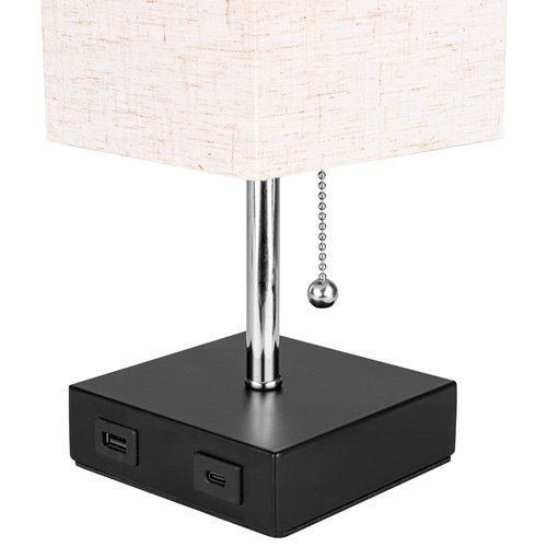 Lampka biurkowa Monte 1xE27 z gniazdami USB