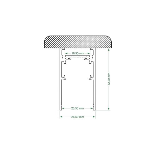 Szyna magnetyczna F-LINE natynkowa czarna - 2 metry