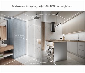 Oprawa liniowa LED IP68 AQU srebrna 3000K 2,5m