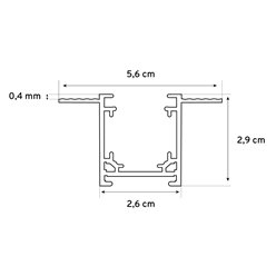 Szyna magnetyczna podtynkowa Mini czarna - 150cm