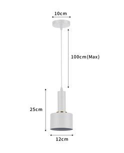 Lampa wisząca 1xE27 Tiaolo z białym kloszem