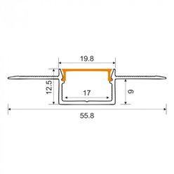 Profil LED GK GP-Dual czarny z mlecznym kloszem 2m