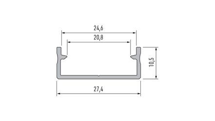 Profil LED natynkowy Dual surowy - 1m