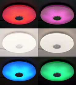 Plafoniera LED RIKA 72W 49cm RGB CCT z głośnikiem i pilotem