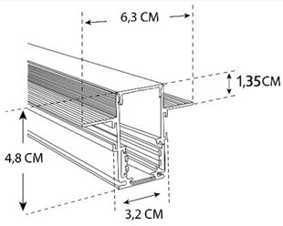 Szyna magnetyczna 3-fazowa gips-karton 12,5mm - 300cm