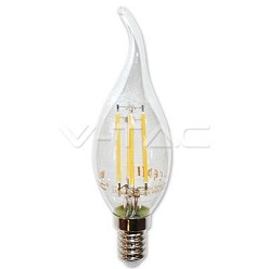 Żarówka LED V-TAC 4W Filament E14 Świeczka Płomyk VT-1997 2700K 400lm