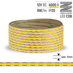 Taśma LED COB 5mm 400 LED 9W Neutralna