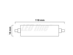 Żarówka LED R7s 118mm żarnik halogenowy 6W 230V - biała zimna barwa światła