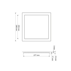 Panel LED 25W podtynkowy kwadrat 300x300mm ULTRA SLIM - b. dzienna