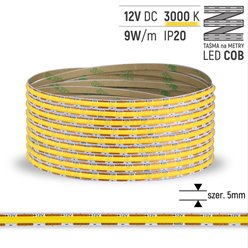 Taśma LED COB 5mm 400 LED 9W Ciepła