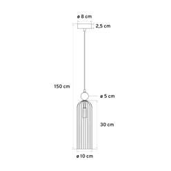 Lampa wisząca szklana Regina 1xE14 złota